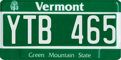 VT license plate YTB465