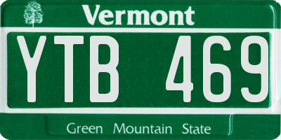 VT license plate YTB469