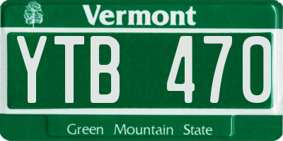 VT license plate YTB470