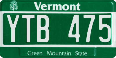 VT license plate YTB475