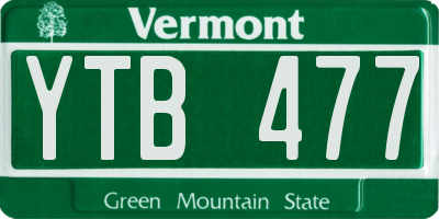 VT license plate YTB477