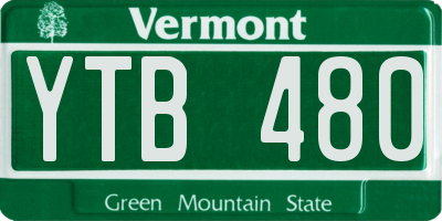 VT license plate YTB480