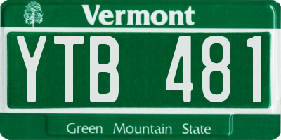 VT license plate YTB481