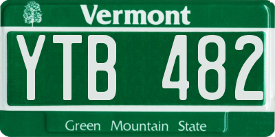 VT license plate YTB482