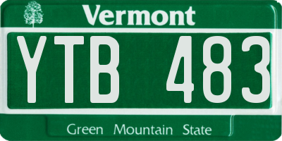 VT license plate YTB483