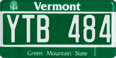 VT license plate YTB484