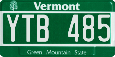 VT license plate YTB485