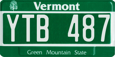 VT license plate YTB487