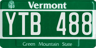 VT license plate YTB488