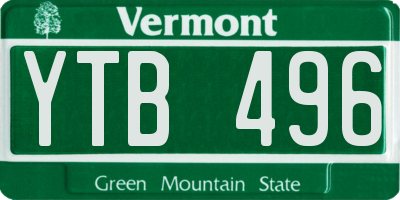 VT license plate YTB496