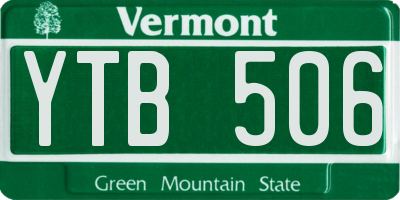 VT license plate YTB506