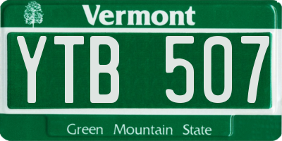 VT license plate YTB507