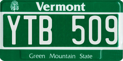 VT license plate YTB509