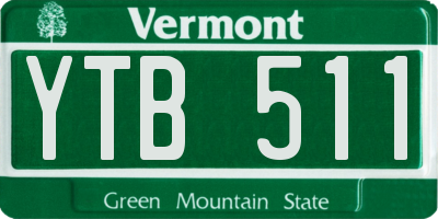 VT license plate YTB511