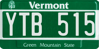 VT license plate YTB515