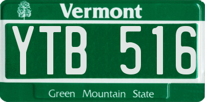 VT license plate YTB516