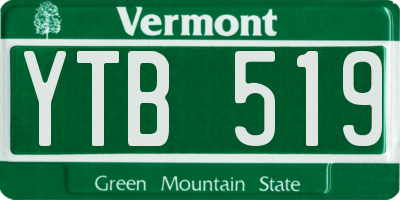 VT license plate YTB519