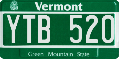 VT license plate YTB520