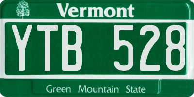 VT license plate YTB528
