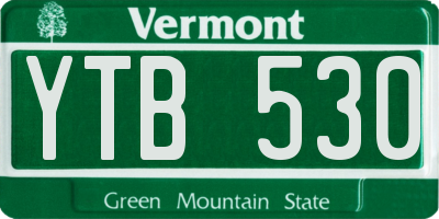 VT license plate YTB530