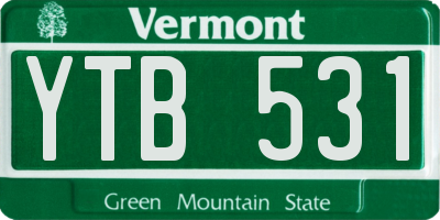 VT license plate YTB531