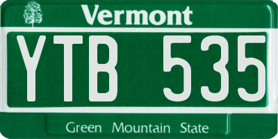 VT license plate YTB535