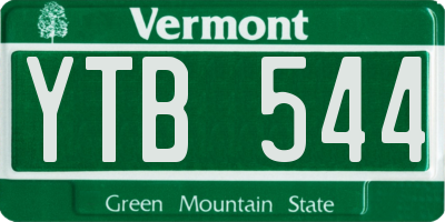 VT license plate YTB544