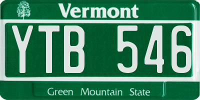 VT license plate YTB546