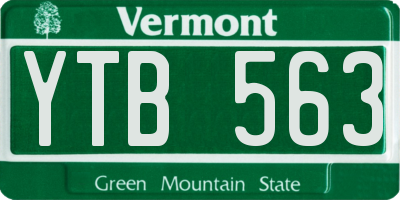 VT license plate YTB563