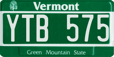 VT license plate YTB575