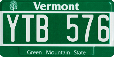 VT license plate YTB576