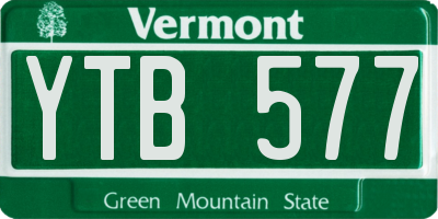 VT license plate YTB577