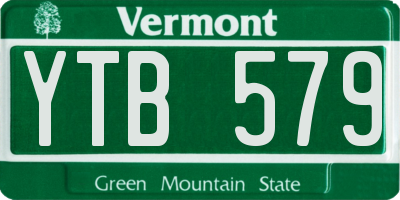 VT license plate YTB579