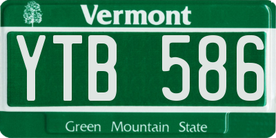 VT license plate YTB586