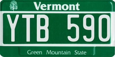 VT license plate YTB590