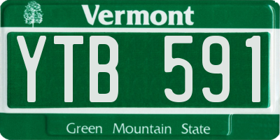 VT license plate YTB591