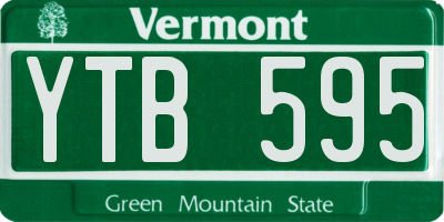 VT license plate YTB595