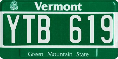 VT license plate YTB619