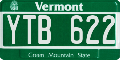 VT license plate YTB622