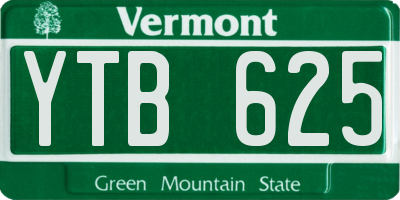 VT license plate YTB625