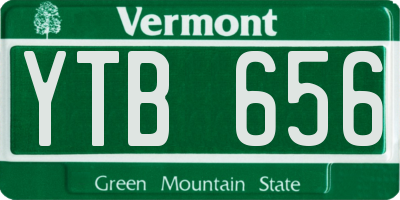 VT license plate YTB656