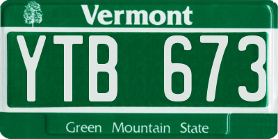 VT license plate YTB673