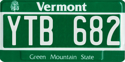 VT license plate YTB682