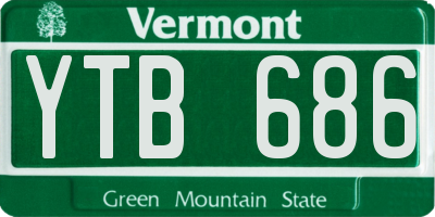 VT license plate YTB686
