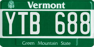 VT license plate YTB688