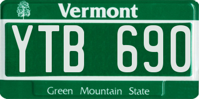 VT license plate YTB690