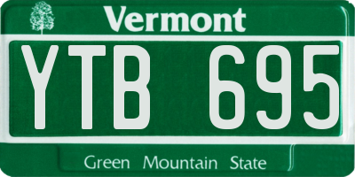VT license plate YTB695