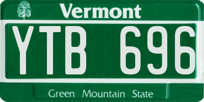 VT license plate YTB696