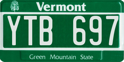 VT license plate YTB697