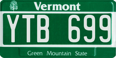 VT license plate YTB699